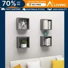 Wall Cube Shelves 4 pcs Grey 30x15x30 cm Floating Storage Display Organize 07005