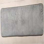 Non Slip Bath Mat 40x60cm 60x90cm Home Bath Mat Non-Slip Bathroom Carpet Soft Coral Fleece Memory Foam Rug Mat Kitchen Toilet Floor Decor Non Slip Mat (Color : Gray, Size : 40x60cm)