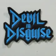 DEVIL IN DISGUISE Shaped Band Logo SMALL PATCH Embroidered Cut Out