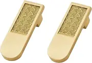 Metal Knobs Pull Handle 2 Pack Chinese Style Solid Brass Handle Gold Wardrobe Cabinet Drawer Handle-Single Hole