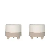 2x Belle Pasha Porcelain Pot Planter Small 16cm Plant Container Decor Ivory