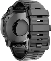 Replacement Strap Compatible with Garmin Fenix 7X Band, 26mm Sport Bands for Fenix 6X, Easy Fit Strap for Fenix 5X, Soft Silicone Watch Bands for Fenix 7X Pro,Instinct 2X - Black