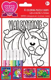 DIY Unicorn Valentines Day Kids Color your own Puzzle Craft Kit