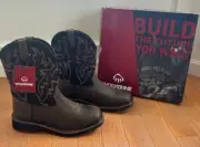 Wolverine Mens 10.5 Rancher Square-Toe Steel-Toe Wellington Boots Leather Brown