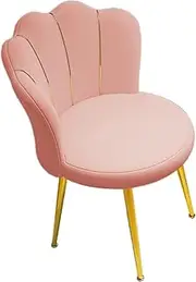 FytStycale Metal Legs Makeup Chair Lightweight Luxury Soft Vanity Chair Accent Chair for Beauty Salon Dining Room Furniture, Pink, as described