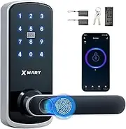 Xmart Smart Lock with Fingerprint ID,5-in-1 Keyless Entry Electronic Door Handle,with Bluetooth Biometric Fingerprint and Touch Digital Keypad Electronic Door Lock