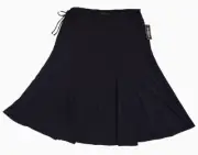 Peck & Peck Black Stretch Knee-Length Skirt Women's Size L Side Drawstring Waist