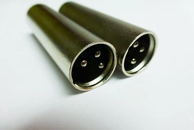 (2) Two XLR Male to Male Coupler / Microphone Cable Adapter.(3-Pin).