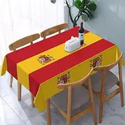 AFHYZY Spanish Flag Table Cloth Rectangle Table Waterproof Tablecloth Washable Party Table Cover 54x 72 Inch for Wedding Holiday Camping Picnic Fall Decorations for Home