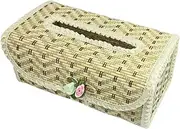 Bestselling Zigzag Pattern Flower Decor Bamboo Handmade Tissue Box Cover Holder