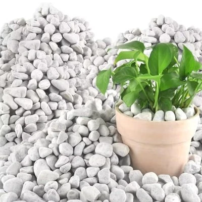 45LB Natural Gravel, 0.8"-1.8" River Rocks,Decorative Pebbles for 45LBS Grey