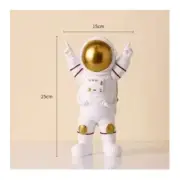 Creative Resin Spaceman Moon Sculpture Decorative Cosmonaut Statues Gold