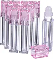 PLAFOPE 10Pcs Refillable Roller Ball Bottles Transparent Lip Oil Containers Leak Design for Essential Oils Perfumes and More Travel Friendly Packaging