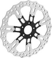 Arlen Ness 7 Valve Black 14" Front Floating Brake Rotor Harley Touring 08-2016