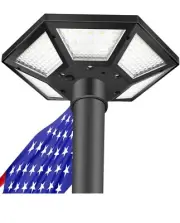 Flag Pole Light Solar Powered, Dusk to Dawn Solar Flagpole Light IP67