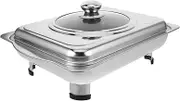 BESTOYARD Buffet Snack Tray Buffet Metal Plate Canteen Tray Stainless Steel Canteen Basin Chafing Dish Chaffing Dish Catering Stainless Steel Silver