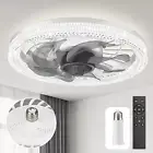 Ceiling Fans w/ Lights, Socket Fan Light w/ Remote Control, Dimmable Brightness