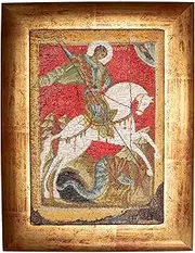 Thea Gouverneur - Counted Cross Stitch Kit - Icon St. George - Aida - 18 Count - Embroidery Kit for Adults - DMC Embroidery Threads and Other Cross Stitch Supplies Included - 498A