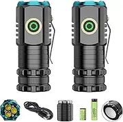 2024 Blitron Torch, Blitron Torch with Pocket Clip, Small Chargeable Flashlights, Mini Rechargeable Flashlight Torch, Pocket Mini Torches, for Power Cuts, Camping, Hiking, Emergency (2PCS-B)