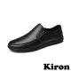 【Kiron】商務皮鞋/百搭經典商務套腳休閒皮鞋 樂福鞋-男鞋(黑)