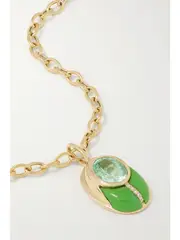 [Mason and Books] Mason and Books - Love Bug 14-karat Gold Multi-stone Necklace - Green - One size One size Green