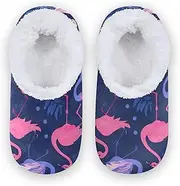 [Caihoyu] Kids Girls Boys Closed Back House Slippers Coral Fleece Anti-Slip Rubber Sole Spa Slippers House Shoes Hotel Travel Bedroom Airplane Party
