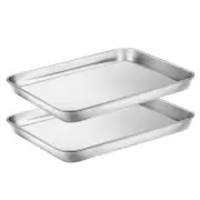 Baking Sheets Set of 2, Cookie Sheets 2 Pieces Stainless Steel Baking Sheet &...