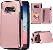 ZYZXSK Samsung Galaxy S10E Wallet Phone Case, with Credit Card Kickstand Holder Premium PU Leather Double Magnetic Buttons Flip Shockproof Protective Cover Case for Samsung Galaxy S10e 5.8" Pink