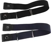 [Milisten] 2PCS Adjustable Invisible Waist Belt for Women Men Comfortable No Buckle Elastic Cloth Belts for Jeans Casual Wear Ergonomic Design Unisex Fit No Marks Left