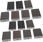 Hoement 14pcs Sanding Sponge Sand Block Sandpaper Sand Paper Sponges Tool Drywall Sanding Block Sponge for Sanding Cars Sanding Sponge Pads Drywall Hand Sander Aluminum Oxide Dark Brown