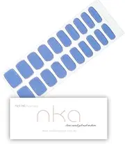 NKA Semi Cured Gel Nail Polish Strip -20 Strips UV LED Lamp Curing Gel Nail Polish Wrap Sticker -Blue Denim