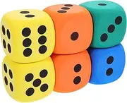 Generic 6 Pcs Colorful Eva Foam Dice Large Soft Prop Dice for Classroom Activities Party Games and Family Fun Engaging Portable and Reusable Educational