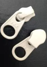 Reverse Zipper Slide Pull WHITE Hidden Pull Pkg Of Five YKK Home Decor Crafts