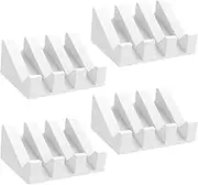 AwObEpl 4 Pcs Silicone Soap Dish with Drain Nonslip Soap Tray Self Draining Soap Dish Reliable Soap Holder Tray Elegant Shower Soap Dish for Bathroom (White)