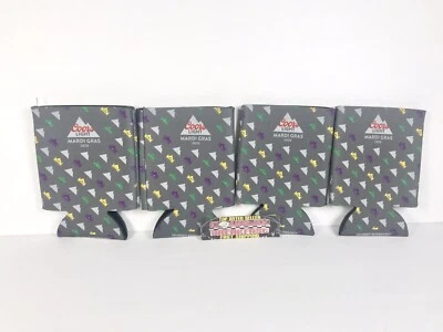 Coors Light Mardi Gras 12 oz Can Koozies Coolers - Lot of Four (4) - Brand New!!