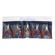5 PC 3'' Mini Pliers Single Leaf Split Ring Bend Long Nose Round nose Pliers