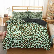 v5069 Bed Sheets Leopard Printed Gift Duvet Cover Set Super Soft Bedding Bed Sheets IU5069