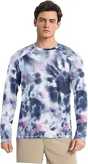 [Caihoyu] Men's UPF 50+ Swim Shirts Quick Drying Loose Sun Shirt for Men Long Sleeve Hiking