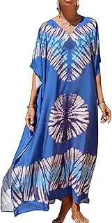 [YouKD] Women's Long Kaftan Bohemian Beach Swimsuit Cover Up Dress Plus Size Robe