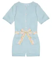 [Tartine et Chocolat] Tartine et Chocolat Floral belted chambray playsuit Y 8 multicoloured