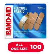 Band-Aid Brand Flexible Fabric Adhesive Bandages, All One Size, 100 Ct