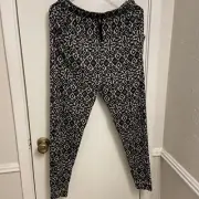 H&M Divided Size S Black And White Patterned Stretch Pants (See Description)