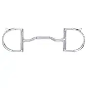 Myler Medium Dee with Hooks Mullen Forward Tilt Ported Barrel Snaffle Bit