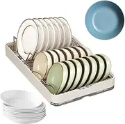 Gwtdtoad Pull Out Cabinet Organizer - Slide Out Dish Rack with Drainboard - Dish Holder, Pantry Storage Shelves, Storage Rack for Bathroom