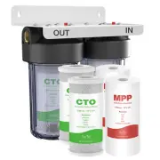10x4.5" Big Blue 2-Stage Whole House Water Filtration System+3 Set PP+CTO Filter