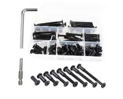 100pcs Black M6 Hex Drive Socket Cap Bolts Dowel Joint Nuts Assortment Kit,
