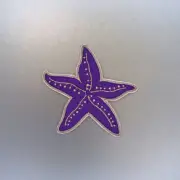Purple Starfish Patch — Iron On Badge Embroidered Motif — Animal Ocean Sea Fun