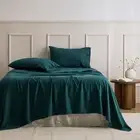 Dark Green Cotton Flannelette Sheet Set Single/KS/Double/Queen/King/SK