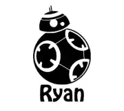 BB8 & Name Decal Sticker for Car, Yeti, Laptop, Travel Mug, Tumbler.