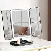 Embellir Led Makeup Mirror Tri-Fold Lighted Vanity Mirrors 1X2X3X Magnifications
